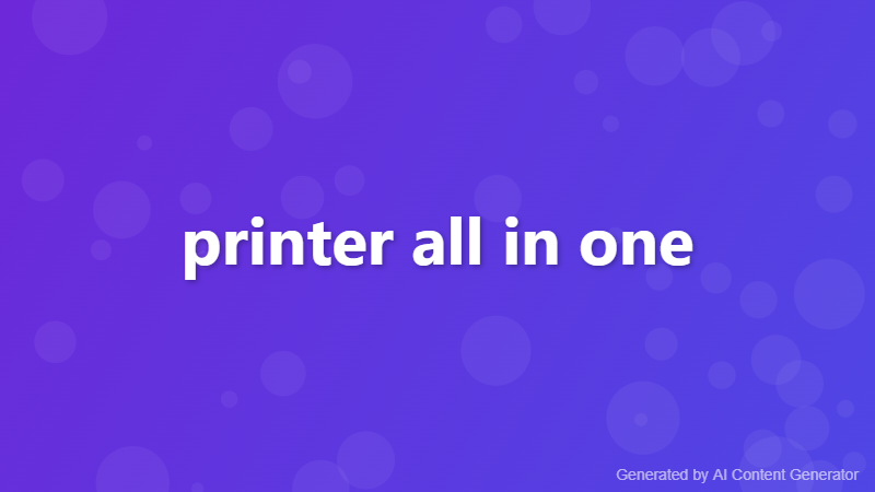 printer all in one